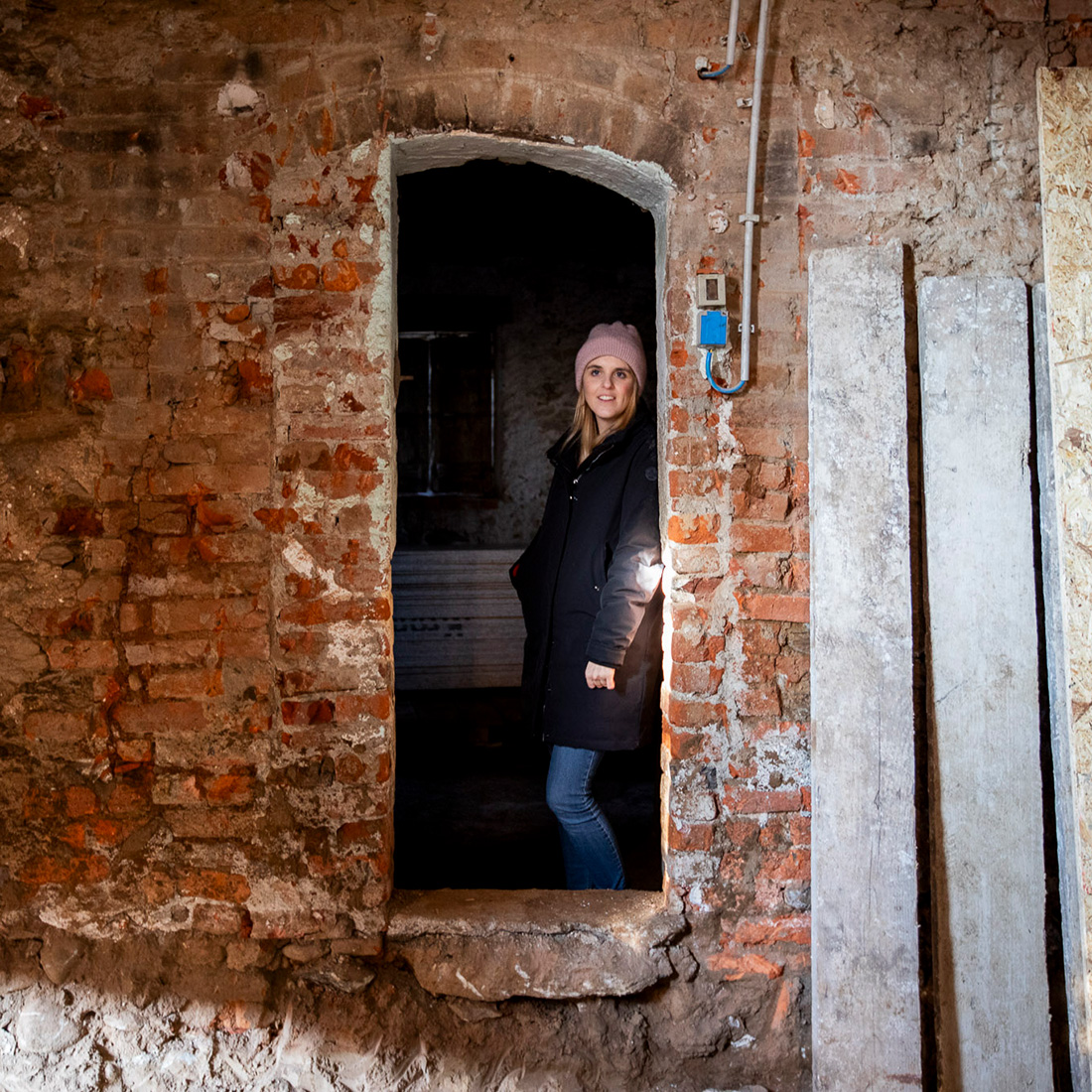 Alice Cerrano in cantiere